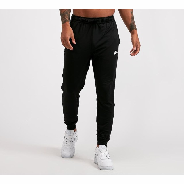 black poly track pants