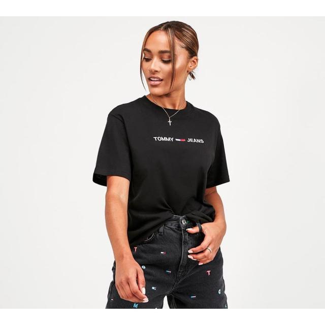 トミー ジーンズ Tommy Jeans レディース Tシャツ トップス Modern Linear Logo T Shirt Blackの通販はau Pay マーケット フェルマート