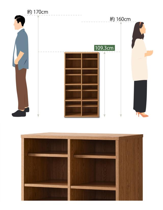 【値下げ】下駄箱 2列×4段 シューズラック スリッパシューズラック オープンシューズラック 業務用 収納 中棚付き靴箱 幅60×奥行35×高さ120cm シューズボックス オープン棚 オフィス エントランス 病院 靴入れ box クツ箱 ラック シューズ 靴棚_4