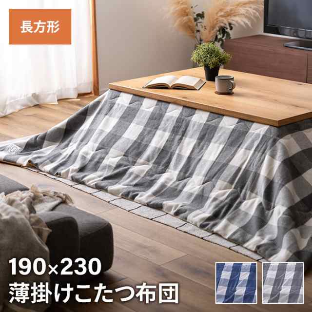 【値下げ】 コタツ布団 薄掛け 長方形 190×230cm コタツ布団 ギンガムチェック柄 こたつ掛け布団 薄手 あったか 冬 節電 おしゃれ 新生