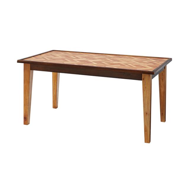 【値下げ】 ダイニングテーブル 幅150 天然木 木製 アカシア ヘリンボーン おしゃれの通販は