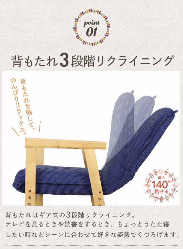 リラックスチェア 座椅子 肘掛け ミドルタイプ 高座椅子 リラックスチェア 座椅子 肘掛け ミドルタイプ 高座椅子