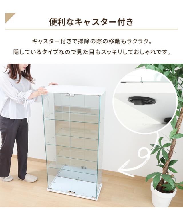 【値下げ】コレクションケース 4段 ワイドタイプ ガラス 扉付き 背面ミラー付き 幅60 奥行30 高さ120 ディスプレイ 推し活棚_4