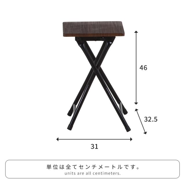 フォールディングテーブル＆チェアセット 2点セット 折りたたみテーブル チェア セット品 簡易デスク コンパクト 木目 スチール_7