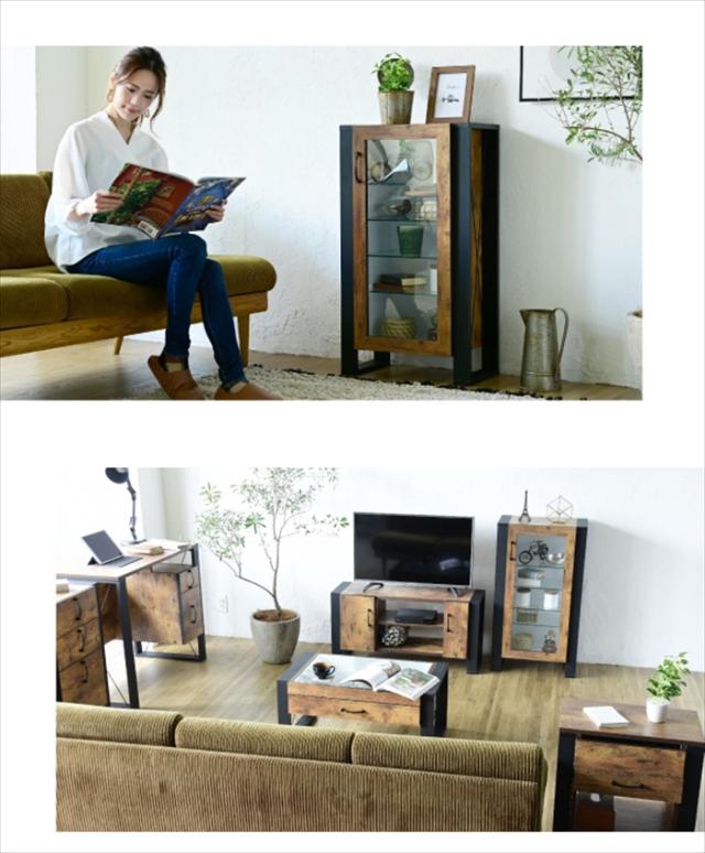 コレクションラック 棚 高さ 90cm 可動棚 飾り棚 ディスプレイ 扉付き ガラス 扉 ガラス棚 アンティーク風 インダストリアル フィギュア 強化ガラス 透明 収納_9