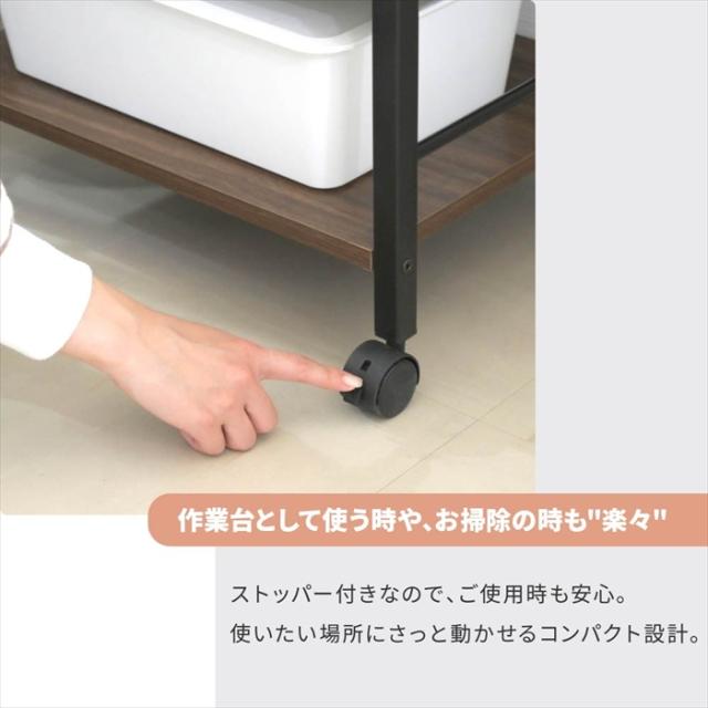 【値下げ】キッチンワゴン キャスター付き スリム 作業台 幅50 奥行35 高さ65 炊飯器 トースター 食器 収納 引き出し 付き コンパクト ラック 2段 3段 木製_11