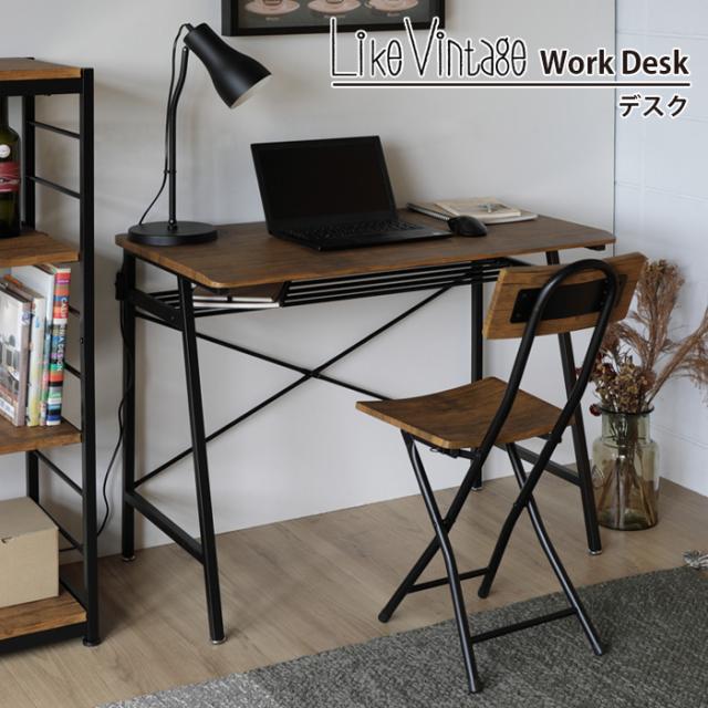 デスク おしゃれ 北欧 机 幅90 奥行50 高さ72 デスク 棚付き ブラックフレーム シンプル パソコンデスク デスク 勉強 仕事 パソコンの通販は