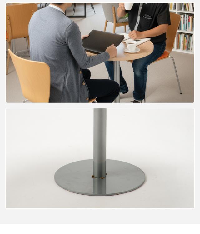 【値下げ】丸テーブル 60cm ラウンジテーブル ミーティングテーブル カフェテーブル ロビー テーブル 円形ベース 会議テーブル 安定設計 手荷物フック付き 高さ70cm ナチュラル ホワイト 円形 円卓 一本足 ミニ テーブル おしゃれ オ_3