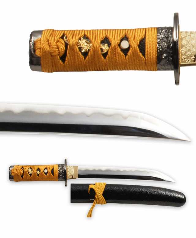 日本刀 懐剣シリーズ 金茶拵短刀 模造刀 居合刀 日本製 刀 侍 サムライ 