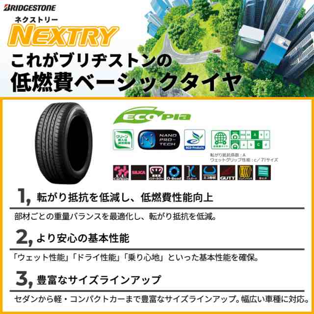 2022年製 ネクストリー 155/65R14 75S 4本セット 新品 ブリヂストン NEXTRY 軽自動車の通販はau PAY マーケット -  タイヤダイレクト au PAY マーケット店