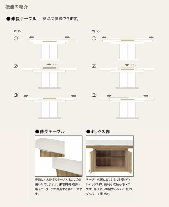 ローゼン 150伸長テーブル】シギヤマ家具ダイニングテーブル 伸長