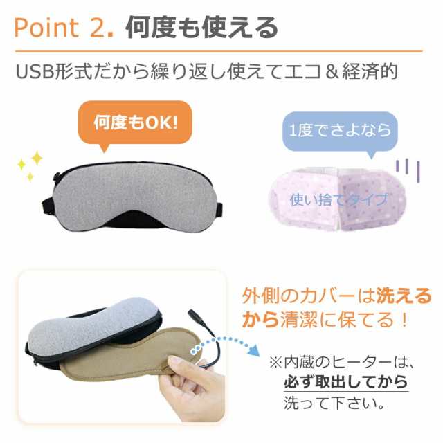 ぽかぽか アイマスク ホットアイマスク USB USB式 電熱式 繰り返し