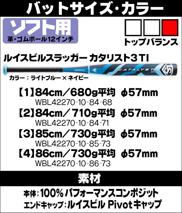 ソフトボールバット 3号用 / カタリスト3 ルイスビルスラッガー 12