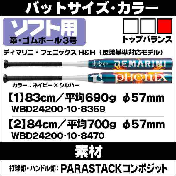 ソフトボールバット 3号用 / フェニックス ディマリニ 3号 革ボール ゴムボール用 バット