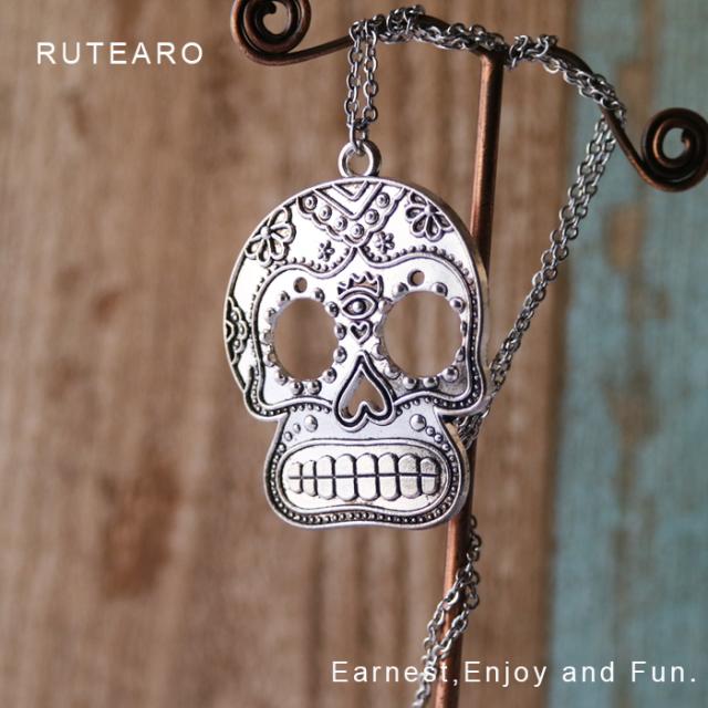 ネックレス レディース シルバー スカル 大きい 骸骨 ドクロ 可愛い アンティークの通販はau Pay マーケット ルテアロ