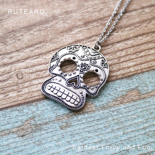 ネックレス レディース シルバー スカル 大きい 骸骨 ドクロ 可愛い アンティークの通販はau Pay マーケット ルテアロ