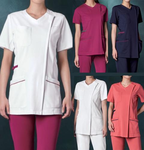 981 Kazenカゼン レディススクラブジャケット半袖 前開き 医療 白衣 半袖 看護師 ナース ホワイト ネイビー ピンク スクラブ 女性用 の通販はau Pay マーケット 白衣ネット