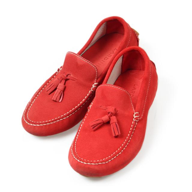 ラルディーニ LARDINI ドライビングシューズ タッセルスリッポン UK5 レッド スエード イタリア製 メンズ 靴 革靴 紳士靴 【中古】|au PAY マーケット