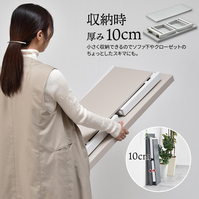 畳んで収納 折りたたみ センターテーブル 棚付き 【送料無料】 かわいい くすみカラー 折りたたみ リビングテーブル ローテーブル 折れ脚 木製 北欧 コンパクト 一人暮らし_10