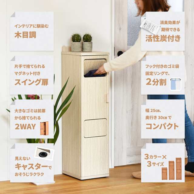 フラップ式 分別ゴミ箱 キャスター付き 45L 30L ツインタイプ 【送料