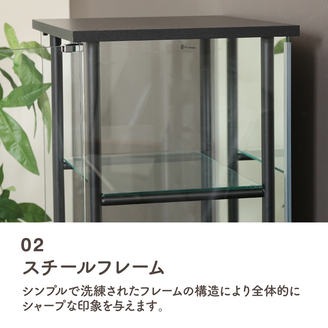 脚付き ガラス コレクションケース 3段 背面ミラー付き 【送料無料】 フィギュアケース コレクションボード インテリア ガンプラ おすすめ 棚付き スチールフレーム おしゃれ_3