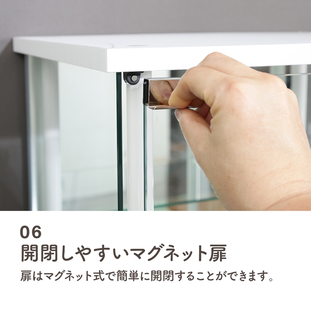 脚付き ガラス コレクションケース 3段 背面ミラー付き 【送料無料】 フィギュアケース コレクションボード インテリア ガンプラ おすすめ 棚付き スチールフレーム おしゃれ_7