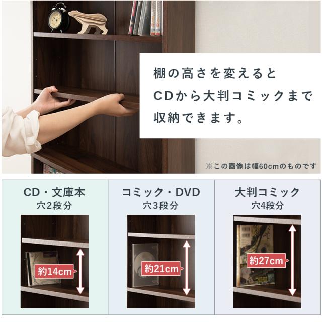 コミックラック 薄型 幅45 【送料無料】 コミック収納 漫画 本棚 コミック本棚 壁面収納 スリム 奥行18 奥行20 奥行22 大容量 木製 オープンラック オープンシェルフ 可動棚_3