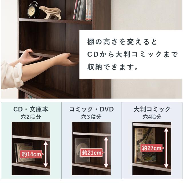 コミックラック 薄型 幅60 【送料無料】 漫画 本棚 収納 スリム 大容量 壁面収納 本棚 オープンラック オープンシェルフ 安い 木製 激安 大判 可動棚 コミック収納ラック コミック用本棚 省スペース 薄型本棚 奥行18 60幅_3