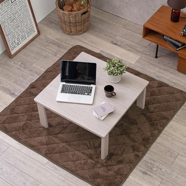 冬はナチュラル、オフはホワイトテーブル 折れ脚 カジュアルこたつ 60