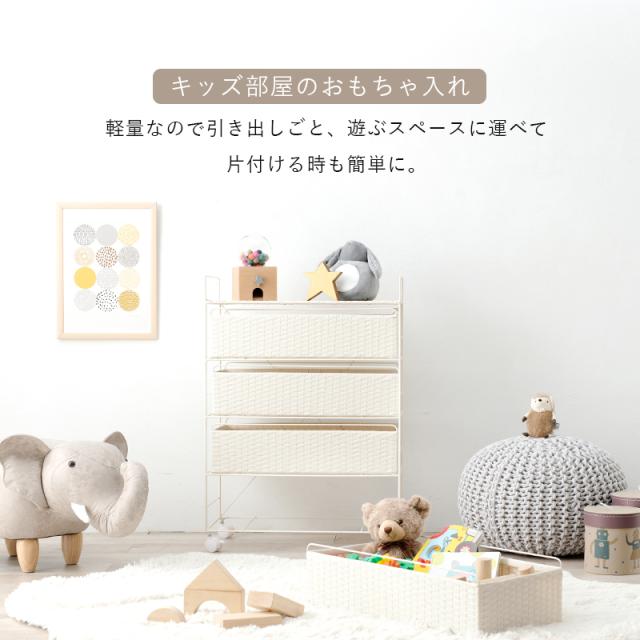 湿気に強い 人工ラタン ランドリーチェスト 幅60 【送料無料