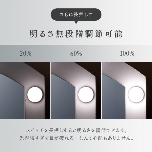 女優ミラー付き ドレッサー 幅80 【送料無料】 LED ライト付き 大容量 収納 スツール付き ミラー付き 鏡 椅子付き おしゃれ ホワイト 白 かわいい 鏡台 化粧台_6