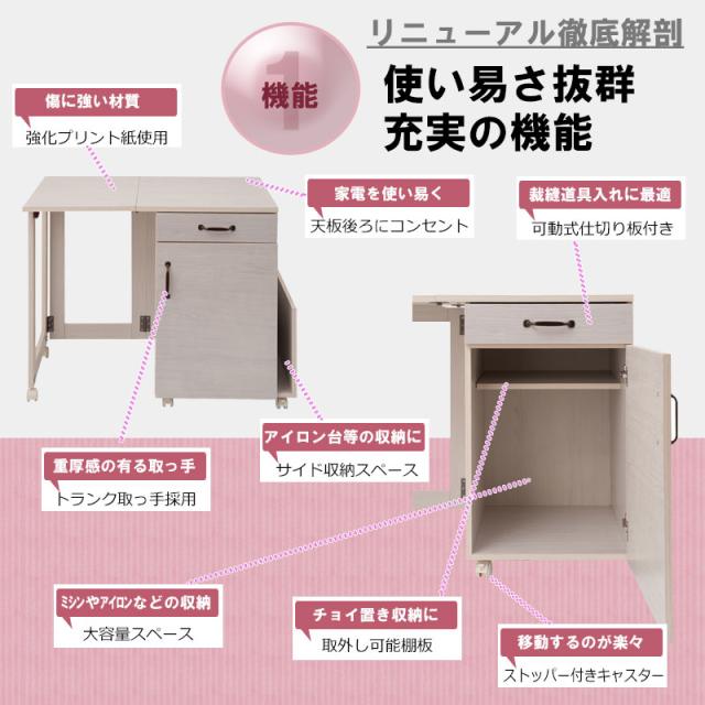 うっすら木目 ホワイトウォッシュ キッチンストッカー 60幅 【送料無料】 木製 ホワイト 白 幅60 スリム 大容量 扉付き キッチン収納庫 食器棚 おしゃれ 可愛い パントリー_1