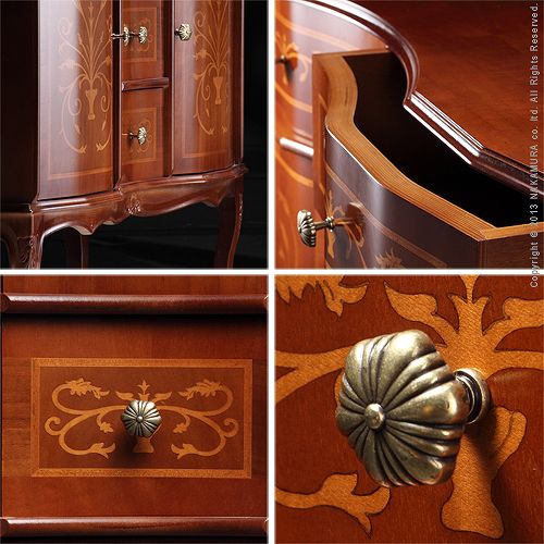 イタリア製象嵌 猫脚ローボード テレビボード アンティーク イタリア製