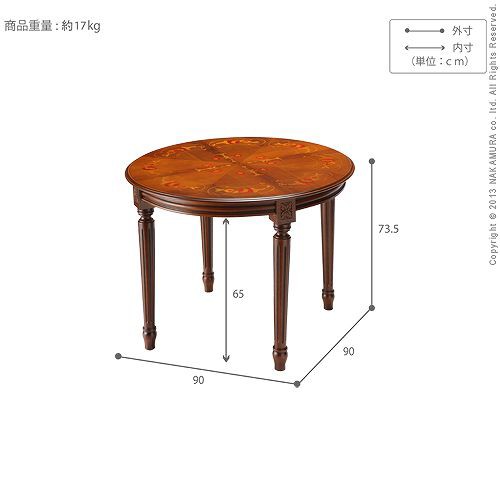 イタリア製の高級家具を手の届く価格で クラシック ダイニングテーブル 幅90cm 送料無料 アンティーク 丸テーブル 送料無料 イタリア製 