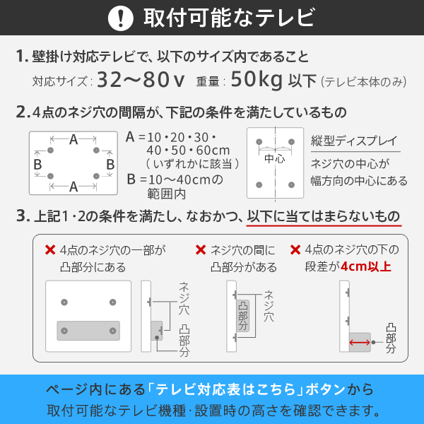 ビジネスシーンでも活躍 テレビスタンド ウォール PRO BASEタイプ 【送料無料】 大型 壁寄せ テレビボード デジタルサイネージ 80インチ 80型 80V_14