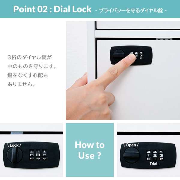 ダイヤル鍵付き ファイルラック Fi-Lock 3段タイプ 鍵付き 収納