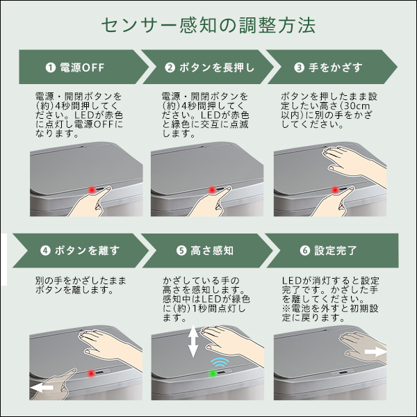 センサーで自動開閉 ダストボックス 50L 【送料無料】 ステンレス ゴミ箱 ふた付き リビング キッチン 大容量 縦開き 大きい_4