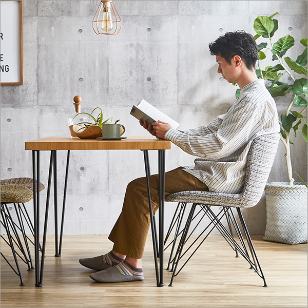 アイアン脚 4人掛け ダイニングテーブルセット 5点 幅110 長方形 おしゃれ ウォルナット シャビ―オーク ファブリック ダイニングチェア 4脚 スタイリッシュ ダイニングテーブル5点セット 140cm テーブル 4人掛け 5点セット 極厚