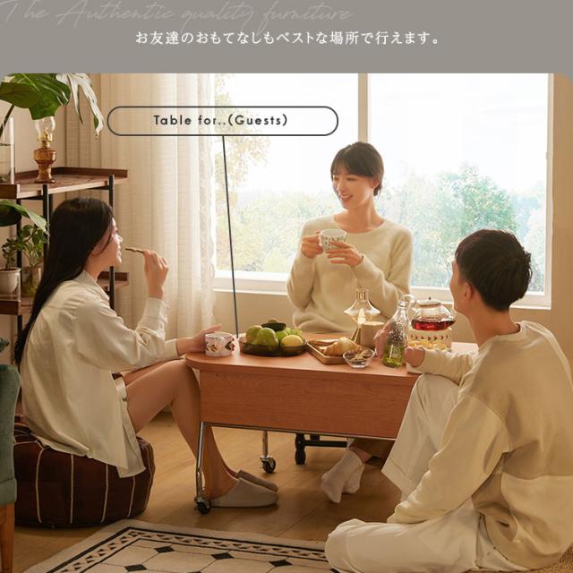 天板昇降式 センターテーブル 【送料無料】 リフティングテーブル おしゃれ キャスター付き リビングテーブル 収納 ソファー用テーブル