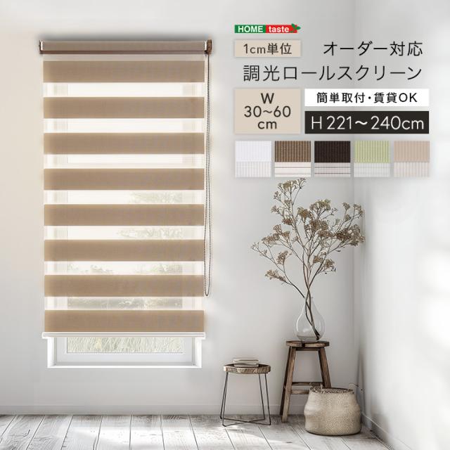 1ｃｍ単位 オーダーメイド ロールスクリーン 幅30〜60 高さ221〜240 【送料無料】 スクリーンカーテン ロールカーテン 小窓 ボーダー ストライプ 遮光 調光 北欧 天井 幅60 スリム 高さ230 高さ240 ロール式 サンシェード