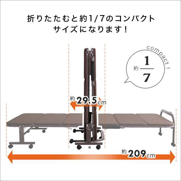 折りたたみパイプベッド シングル 送料無料 高反発 ウレタン ...