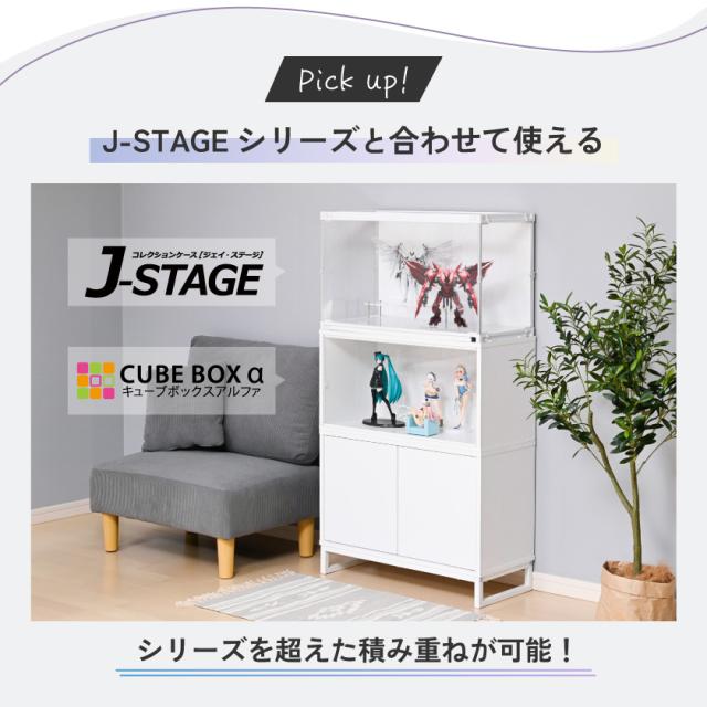 ＼ 魅せて 隠す収納 ／【オプション品】 フィギュア 飾り棚 コレクションケース ディスプレイケース スタンド 台 サイドボード リビング 大型 横長 収納 おしゃれ キューブボックスα_13