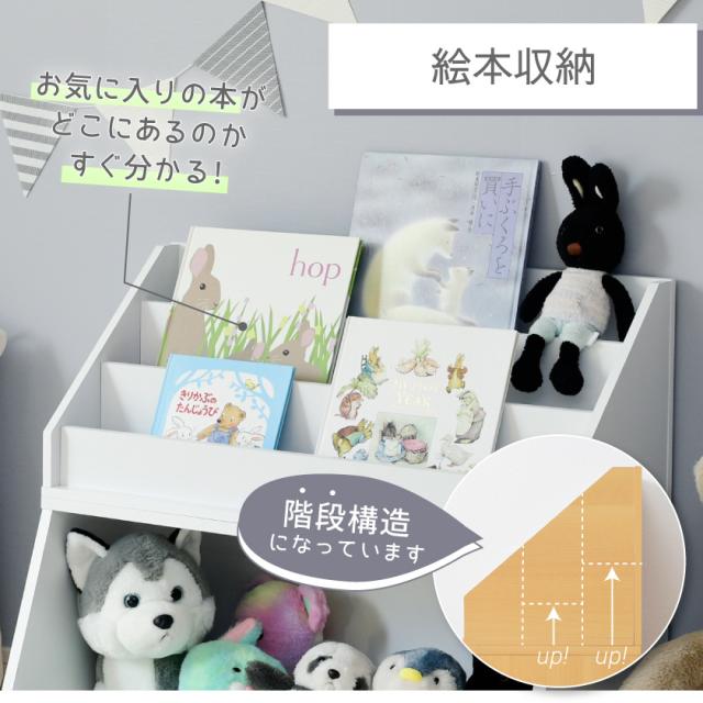 絵本とおもちゃ 魅せて収納 2WAY キューブボックスα 絵本ラック おもちゃラック 2段セット 【送料無料】 絵本棚 おもちゃ収納 おもちゃ箱 子供 おもちゃディスプレイラック おもちゃ入れ_5