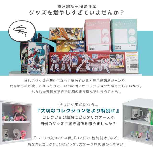 2個セット】 コレクションケース キューブボックスα 改 可動棚