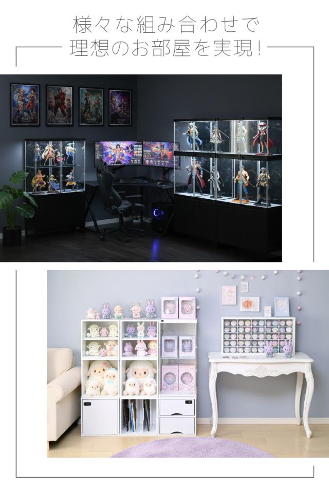 LED照明・背面ミラー付き フィギュアケース J-STAGE UVカット 送料