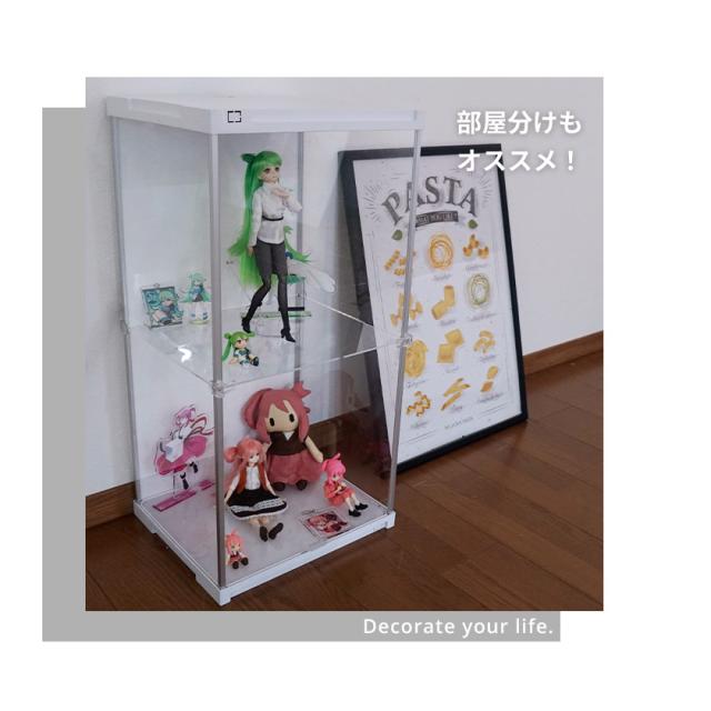 スーパーハイタイプ登場 アクリルコレクションケース J-STAGE ミラー付き 送料無料 フィギュアケース ドールケース 人形ケース アクリルケース ２段 棚付き コレクションラック コレクションボード 背面ミラー_9