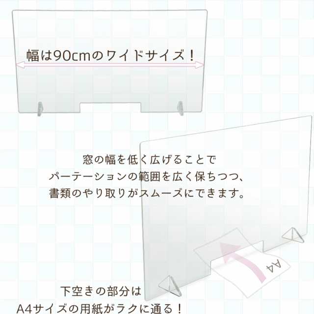 飛沫防止 アクリルパーテーション 透明 900×500×5 下空きタイプ アクリル板 パーティション 受付 スタンド 仕切り コロナウイルス対策  の通販はau PAY マーケット - houseBOAT au PAY マーケット店