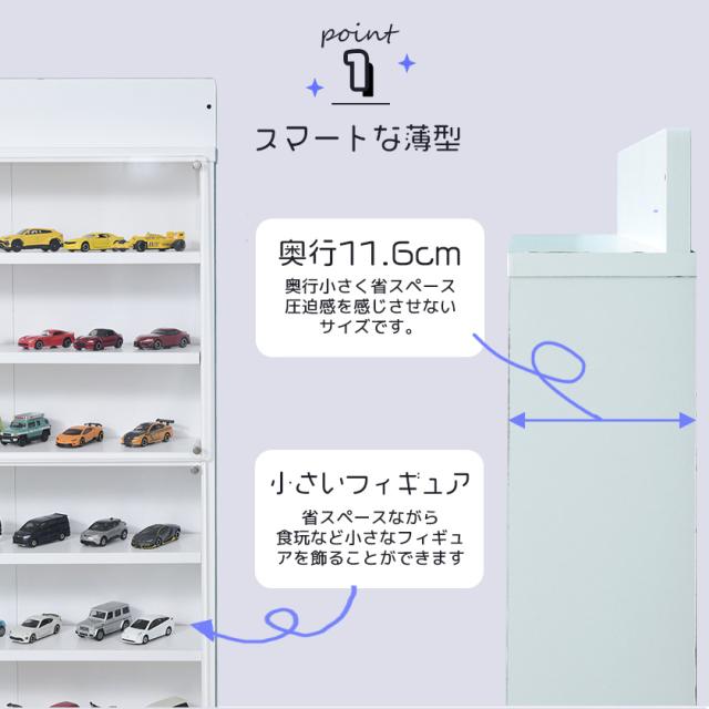 超薄型 コレクションラック ダブルタイプ アクリルふたつき