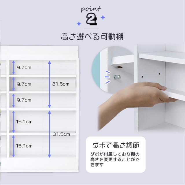 超薄型 コレクションラック ダブルタイプ アクリルふたつき