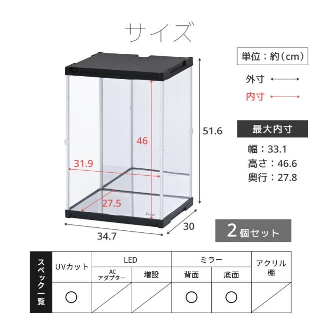 LED2段セット ハイタイプ登場 UVカット コレクションケース J-STAGE